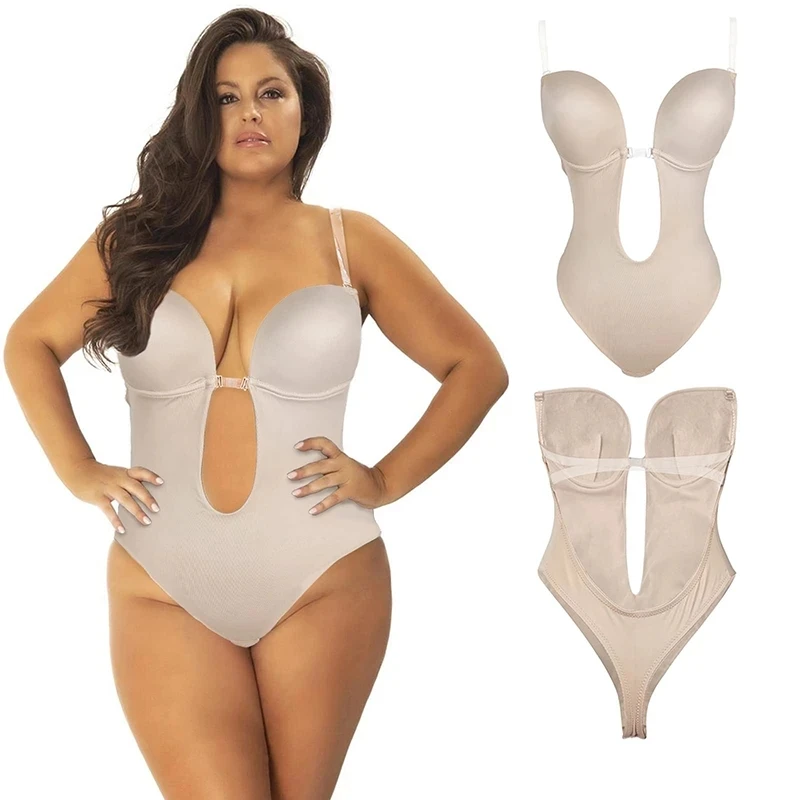 Seamless U Plunge Bra Backless Thong Bodysuit Shapewear For Women High  Quality Tummy Control Invisible Under Dress Body Shaper