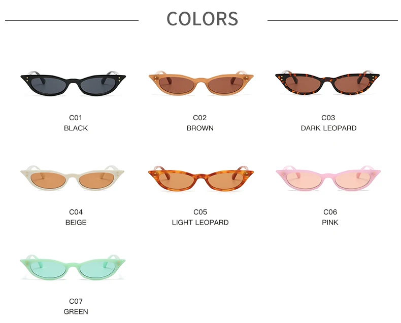 Schutzbrille Cat Eye Sonnenbrille Frauen Niet Design Schmale Dreieck Sonnenbrille Weibliche Schwarz Shades Streetwear Brillen – Detail 3