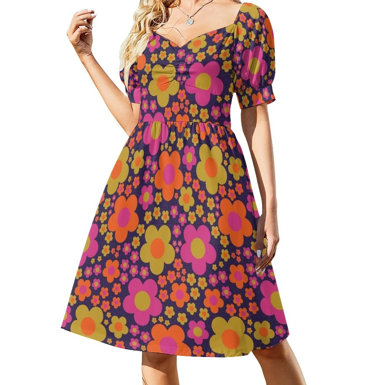 

Flower Power Mod Floral Dress elegant chic women dresses promotion summer dress women 2023