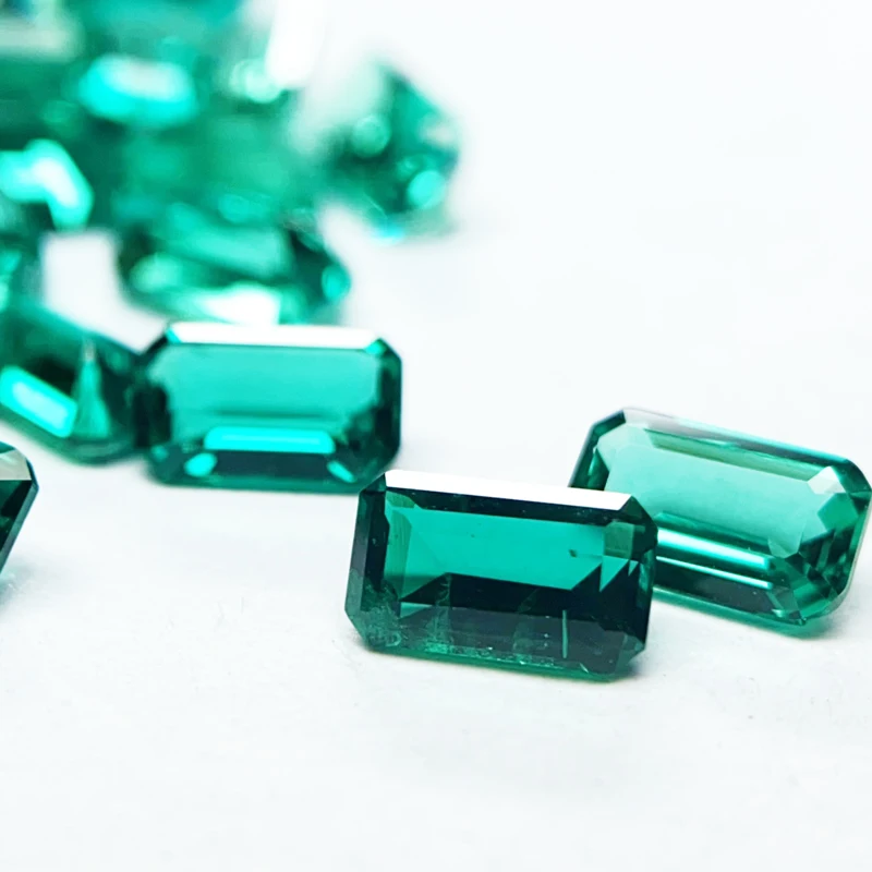 Lab Grown Columbia Emeralds Small Size Emerald Cut 3x5mm DIY Ring Necklace Earrings Main Materials Charms Jewelry Making
