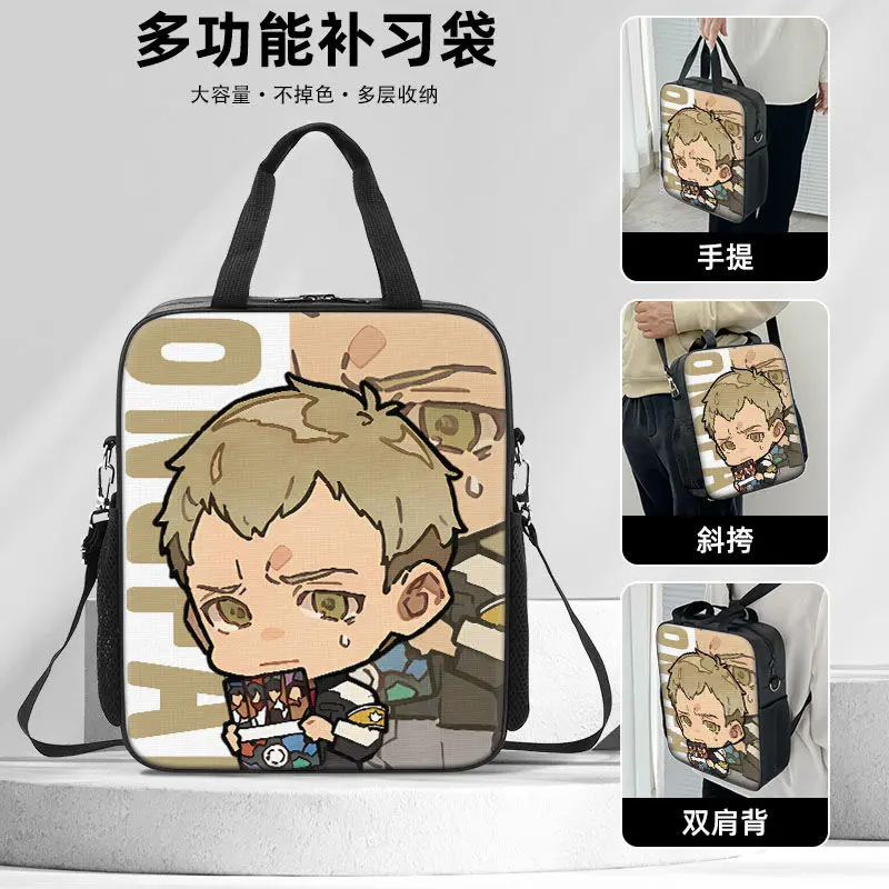Attack On Titan Anime-Inspired Mikasa & Levi Canvas Crossbody Handbag with Large Capacity
