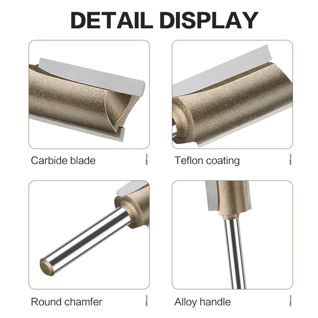6mm Shank CNC Straight Bit Flush Trim Router Bit Set 3