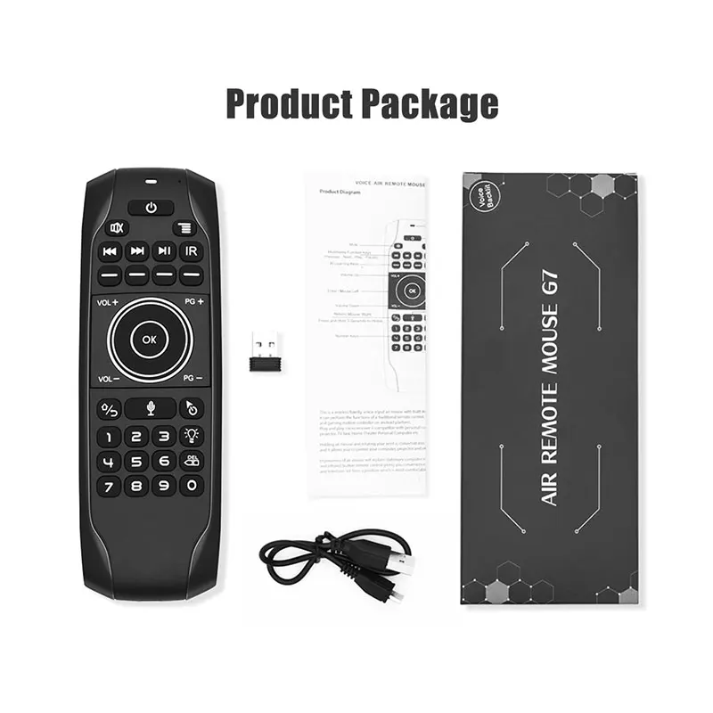 Controle Remoto sem Fio G7r Teclado Retroiluminado Russo e Inglês Giroscópio de Voz 2.4g Air Mouse Aprendizagem ir para Smart tv Box - Image 3