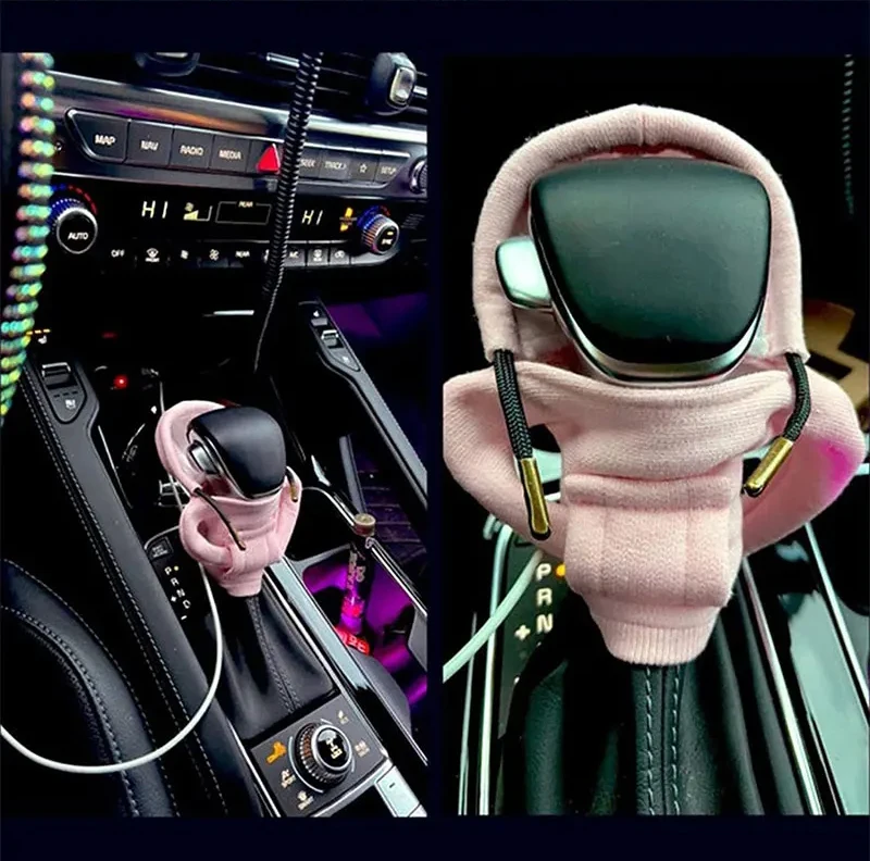 Kleines Schaltgriff-Set, Griff-Set, Auto mit manuellem Schalthebel, automatisches Schalt-Set, Winter-Autohebel-Set, Kapuzenpullover, niedliche Auto-Dekoration – Detail 8