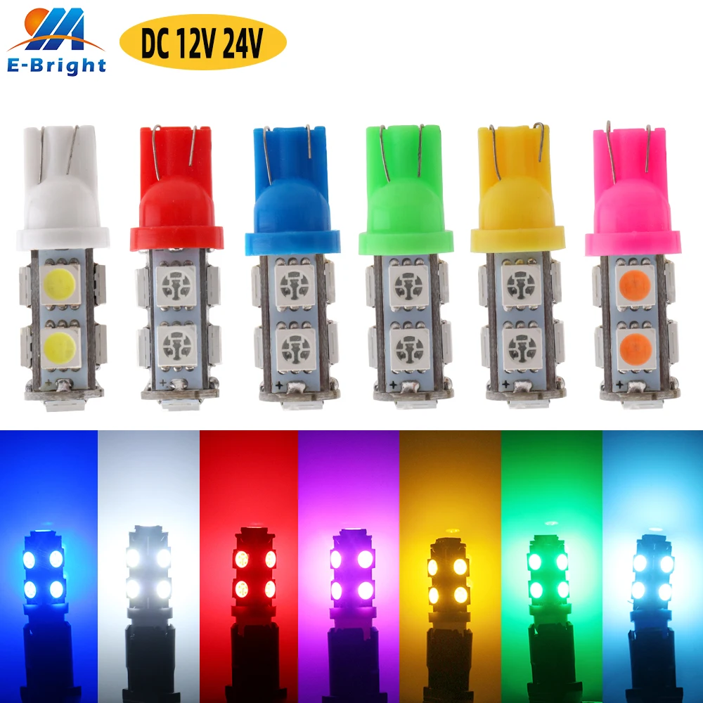 6 Pack T10 Cool White LED Bulbs - 5050 SMD, 12V, 2.6W For Cabinet, Camper, Garden
