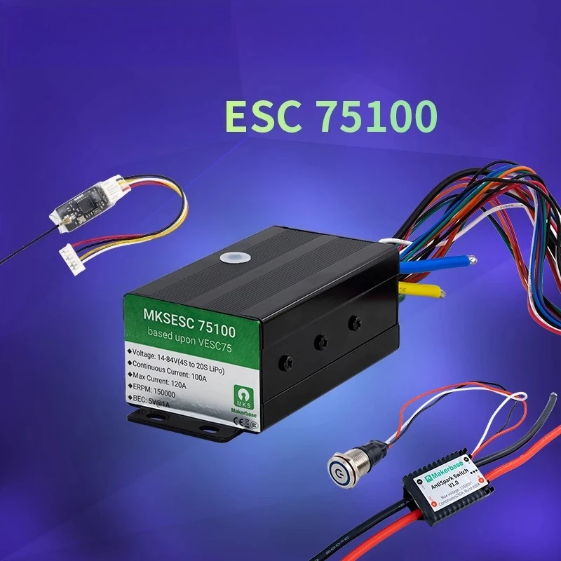 VESC 75V 100A 벤자민 FOC 브러시리스 ESC RC 비행기 모델 쿼드..