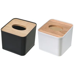 Soporte de madera moderno para servilletas, caja de pañuelos de plástico de forma cuadrada, caja de almacenamiento de papel de cocina para el hogar, Accesorios, nuevo