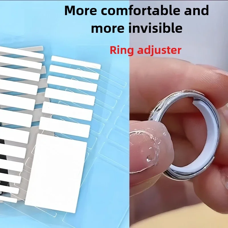 보이지 않는 반지 사이즈 조절기 - 투명 실리콘 반지 조절 스티커, 모든 크기의 헐거운 반지를 위한 미끄럼 방지 보석 도구