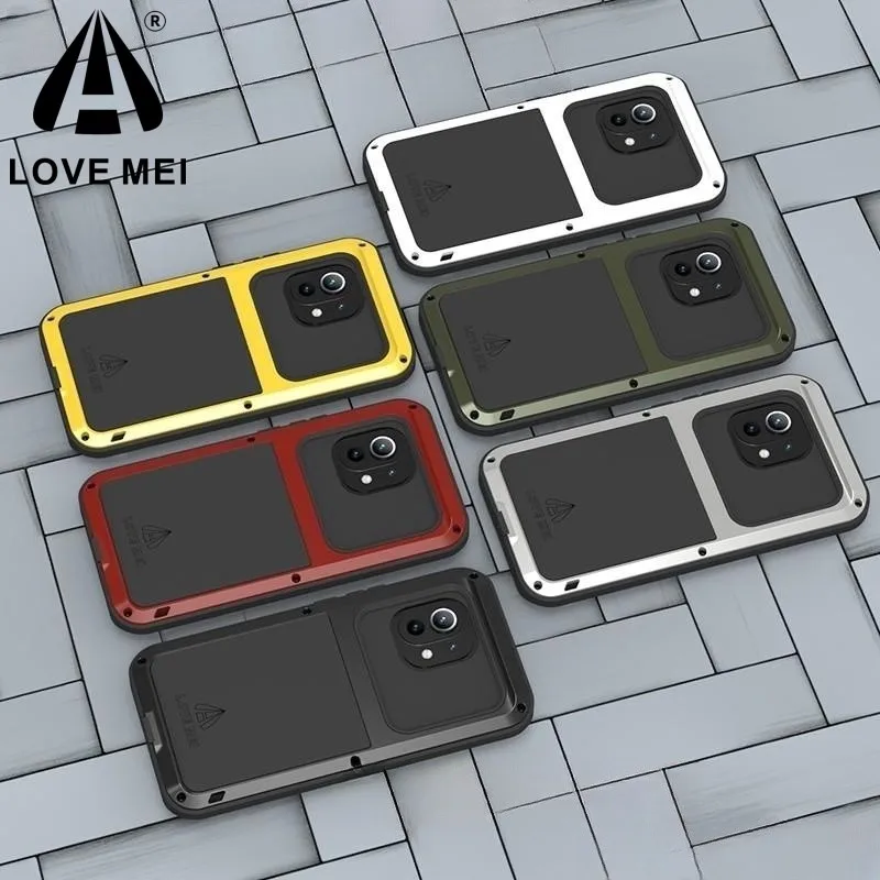 Love Mei Military Grade Metal Protective Phone Case with Silicone Shockproof and Dustproof Cover