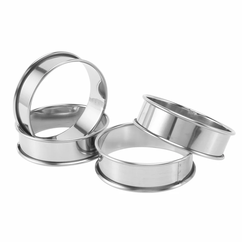 

Double Rolled Tart Rings, English Muffin Rings Professional Crumpet Rings Set Of 40