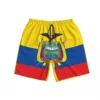 Summer Men's Ecuador Flag Beach Pants Shorts Surfing M-2XL Polyester Swimwear Running 4