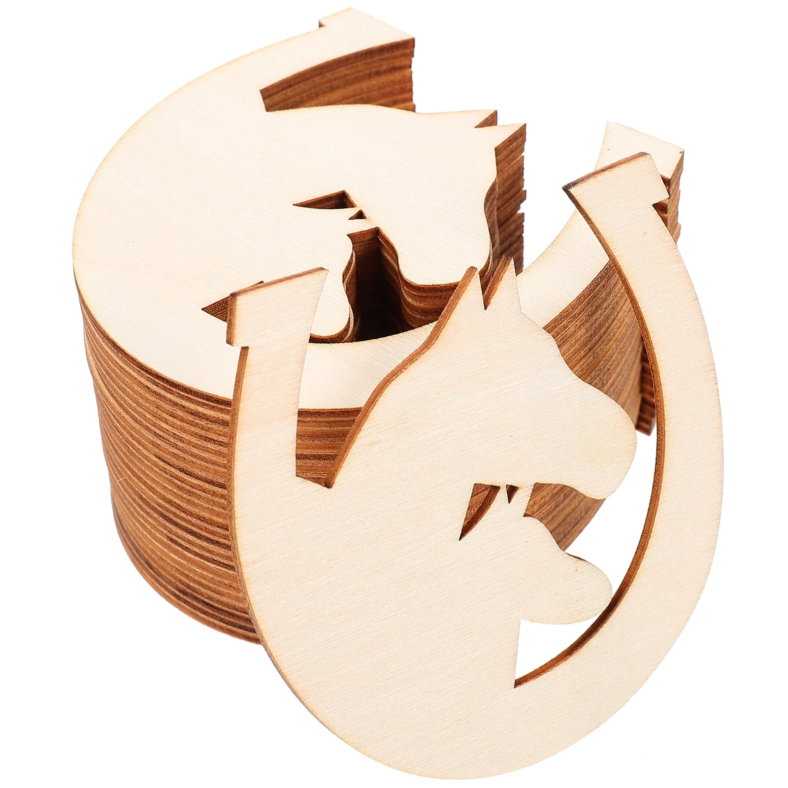 

Horseshoe Unfinished Wooden Cutouts Unpainted DIY Wood DIY Wood Pendant Graffiti Painting Festival Decorative Wood Chip
