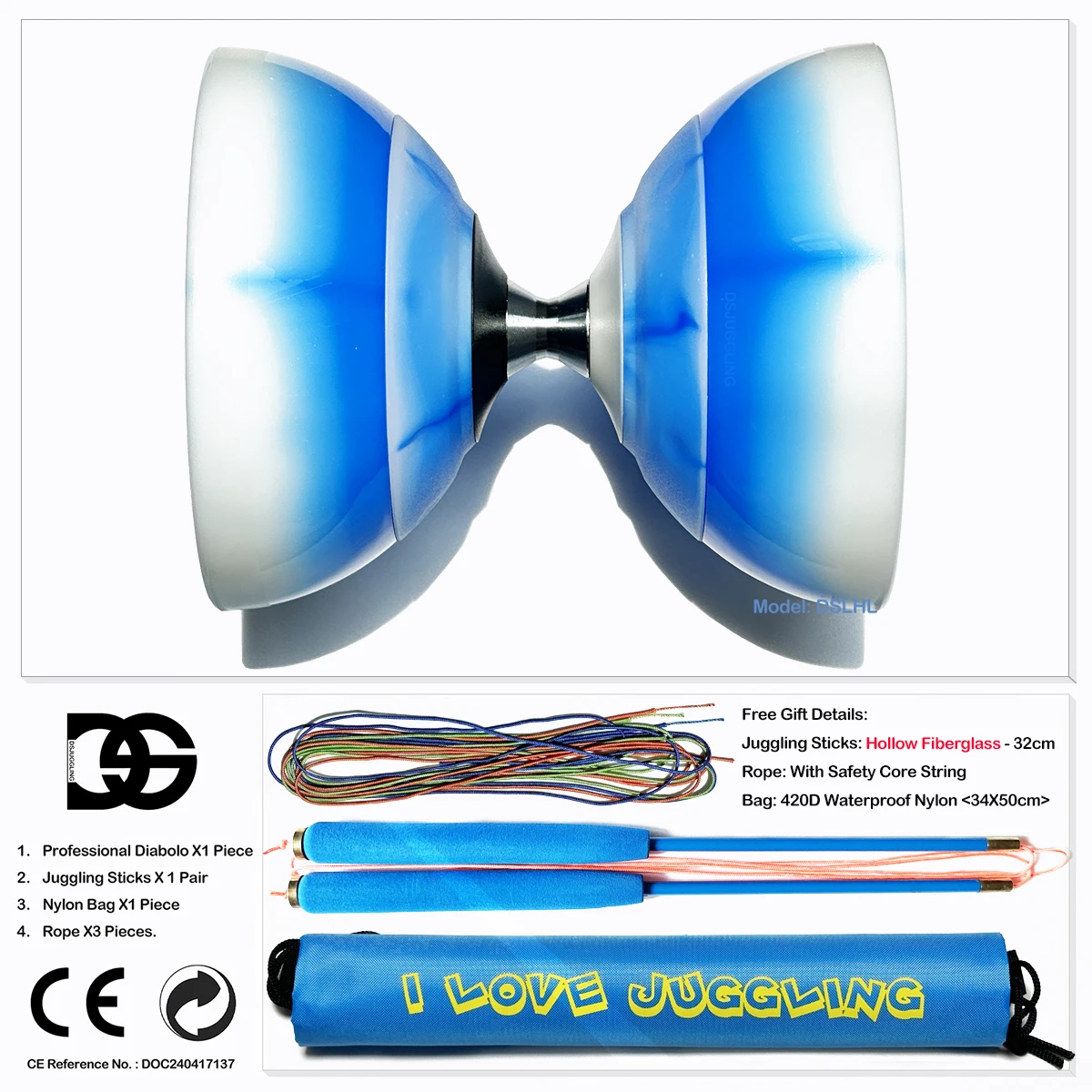 3 Bearings Yoyo Toys Professional Diabolos Set Packaging Rope Bag Chinese Flame-III yoyo ball yoyo string diabolo toy