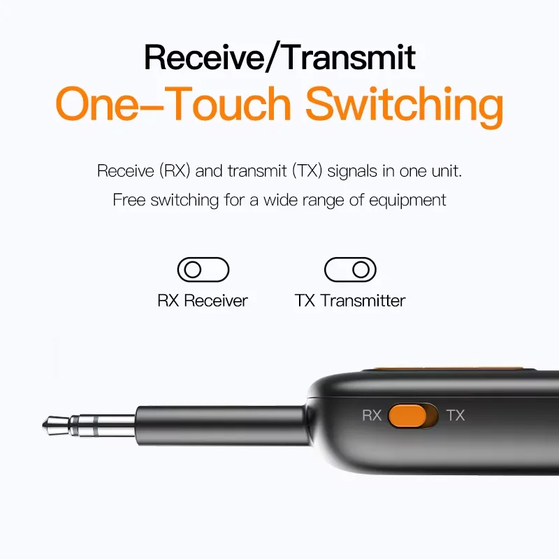 2 In 1 Bluetooth 5.4 Audio Transceiver Adapter 3.5mm AUX Jack Wireless Handsfree for TV Car kit Speaker PC Headphone