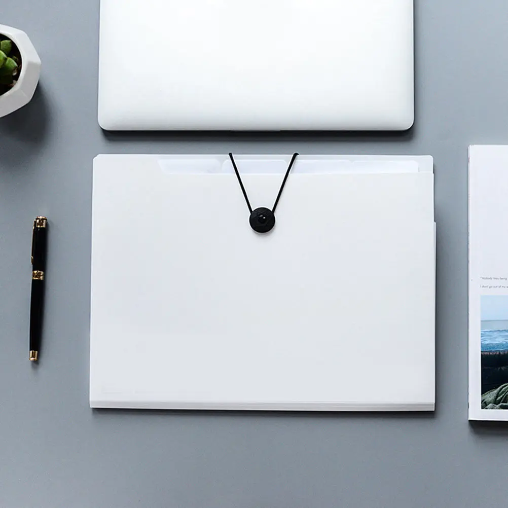 2개입 헤비듀티 플라스틱 파일 정리함 8포켓 확장형 폴더 사무실 및 가정용 안전 고정장치 확장 파일 폴더