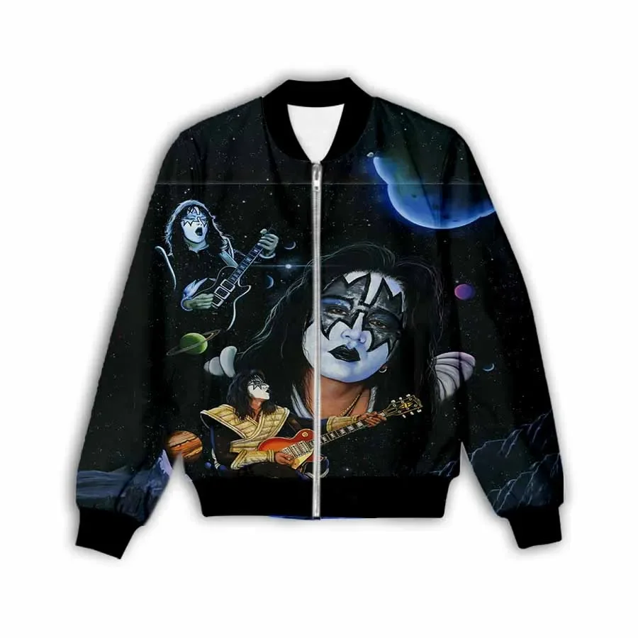 New Fashion Women/Men's 3D Print  Ace Frehley   Zipper Bomber Jackets Men Overcoat Mens Coat Zip Up Jackets    C1 5