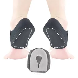 U - Shaped Silicone Gel Heel Cups for Heel Pain Relief and Foot Support (S for Women Black)