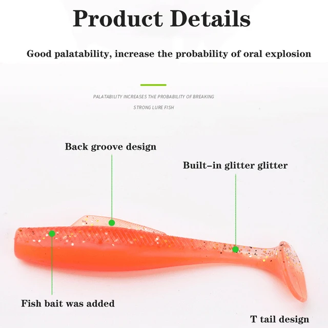 New TPR Soft Lure Worm Silicone Bait T Tail Swimbait Streamer Sea Fishing Minnow Lure 4/6/8/10/12CM Floating Wobbler Set Tackle 4