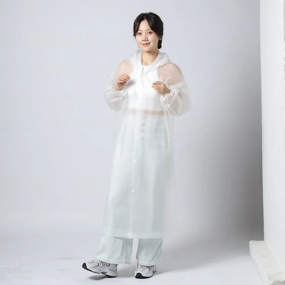 Adult hooded poncho One-piece long raincoat Motorcycle reusable men's women's waterproof raincoat outdoor travel clear raincoat