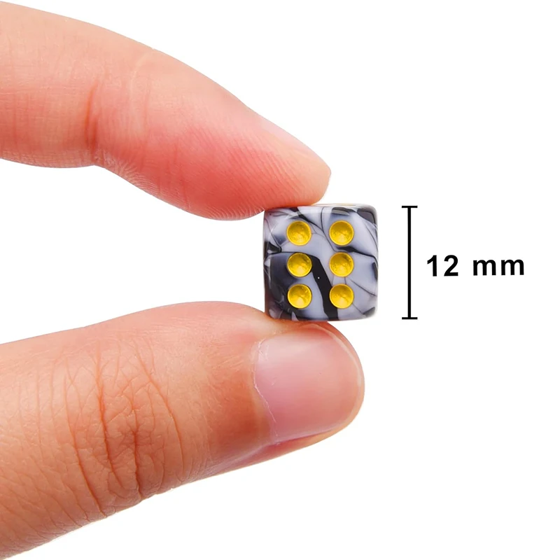 12mm Dice 6 Sided D6 Game Dice 100/50/30/10Pcs Random Colors Two Tone Round Corner Dices Teaching Math PRG Board Game Dice Set