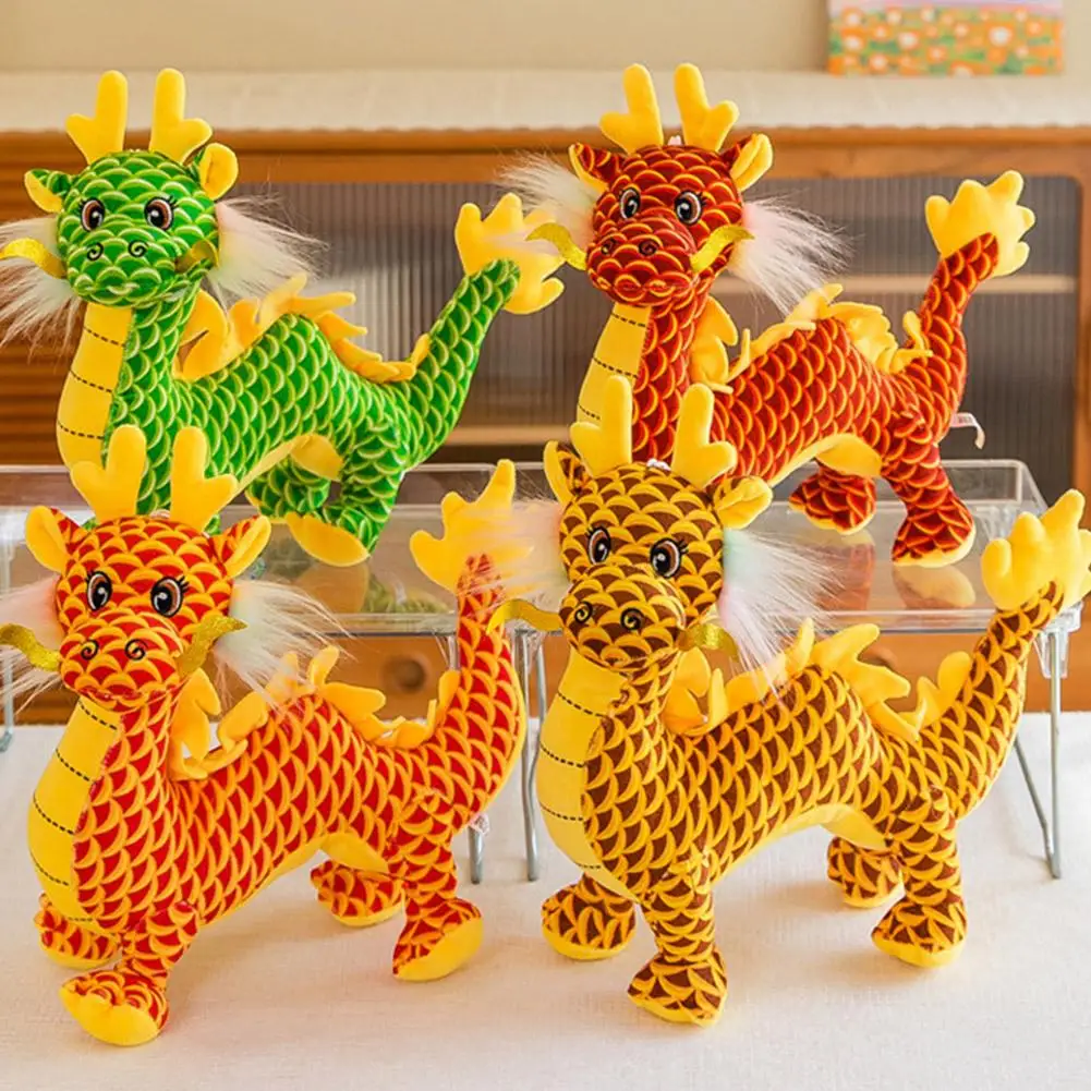 

2024 Chinese New Year Dragon Plush Doll Soft Present Mascot Toy Children Stuffed Home Decor Accessories Animal Drago Q5R6