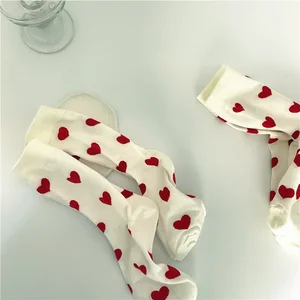 Носки мужские хлопковые с забавным рисунком красного сердца