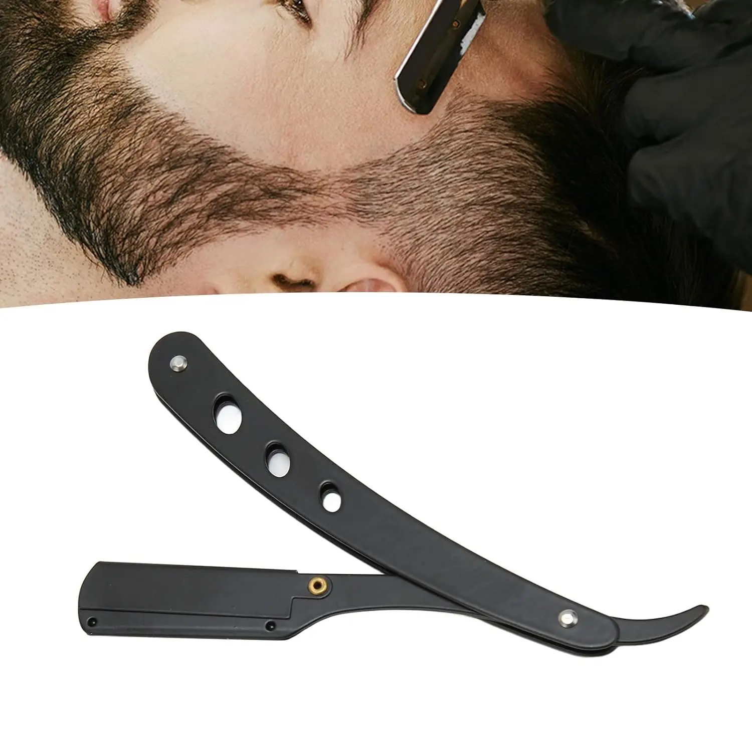 black razor replaceable blade, manual razor classic wet shaving, Men's stainless steel razor blade