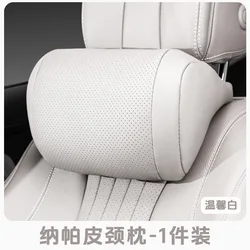 Universal 3D Soft Fluffy Car Seat Headrest Neck Pillow - Comfortable Travel Rest Accessory (White)