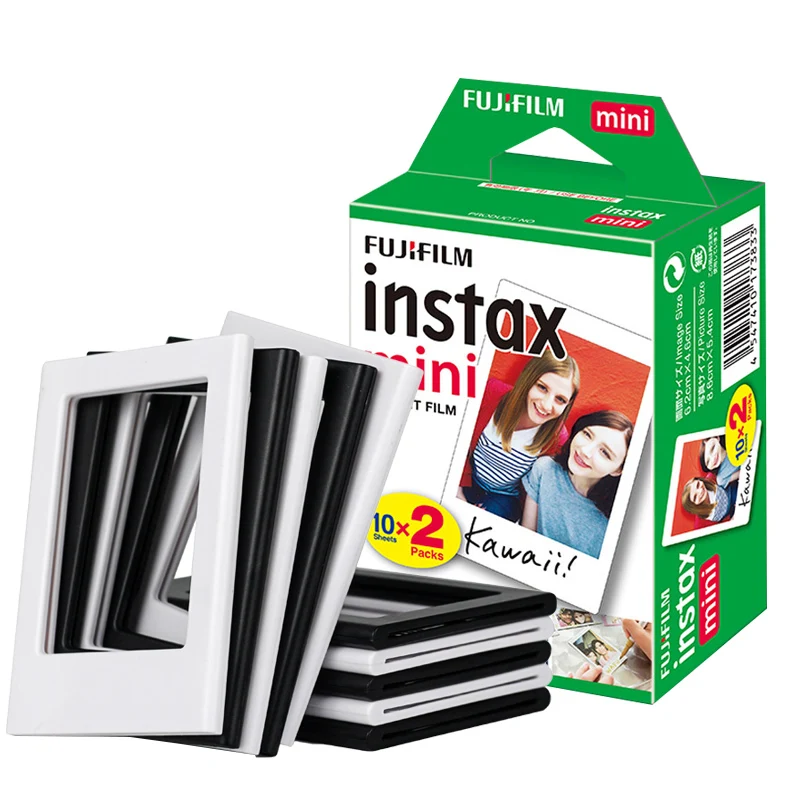 

20 Sheets FujiFilm Instax Mini White Film And 10Pcs Magnetic Magnet Photo Picture Frames For Instax Mini 12 11 9 8 70 7s 90 SP-2