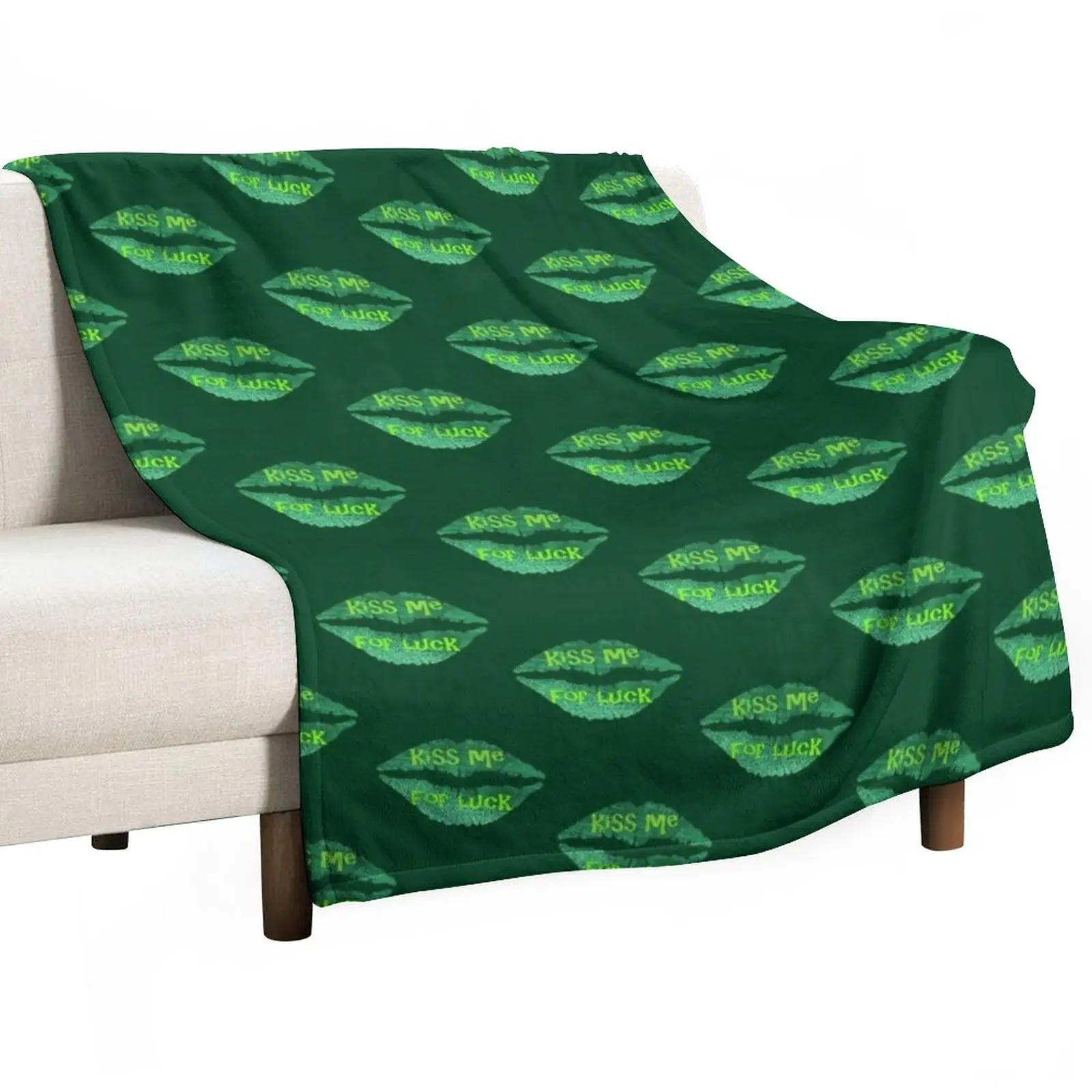 

New Kiss Me For Luck Throw Blanket Blanket For Baby Sofas Soft Big Blanket