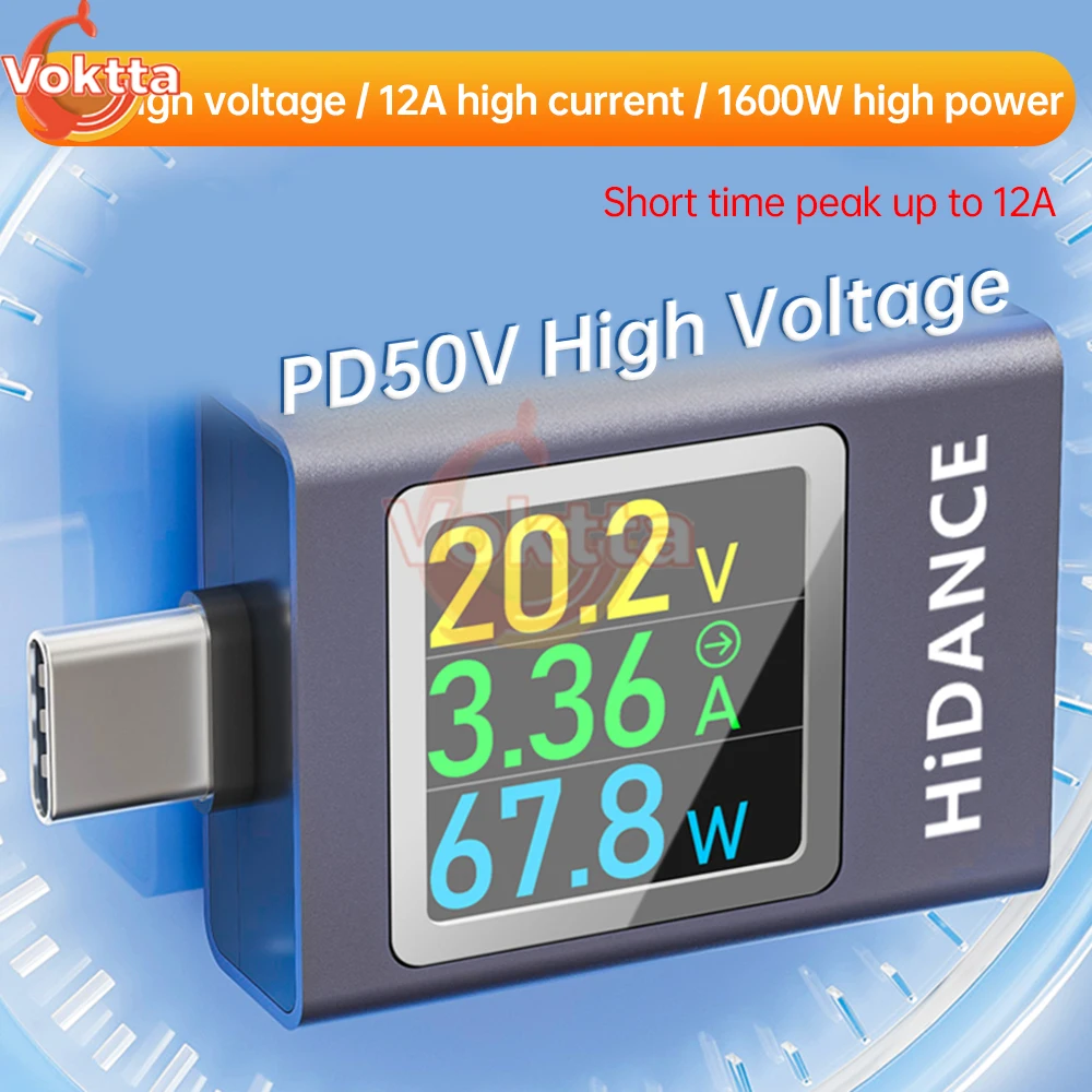 Yuecoom Type C USB-tester, LCD-kleurenscherm Digitale Multimeter USB C Spanningsstroom Voltmeter Volt Ampèremeter Detector USB-kabel Oplader Indicator(ZWART Yuecoom Type C USB-tester, LCD-kleurenscherm Digitale Multimeter USB C Spanningsstroom Voltmeter Volt Ampèremeter Detector USB-kabel Oplader Indicator(ZWART