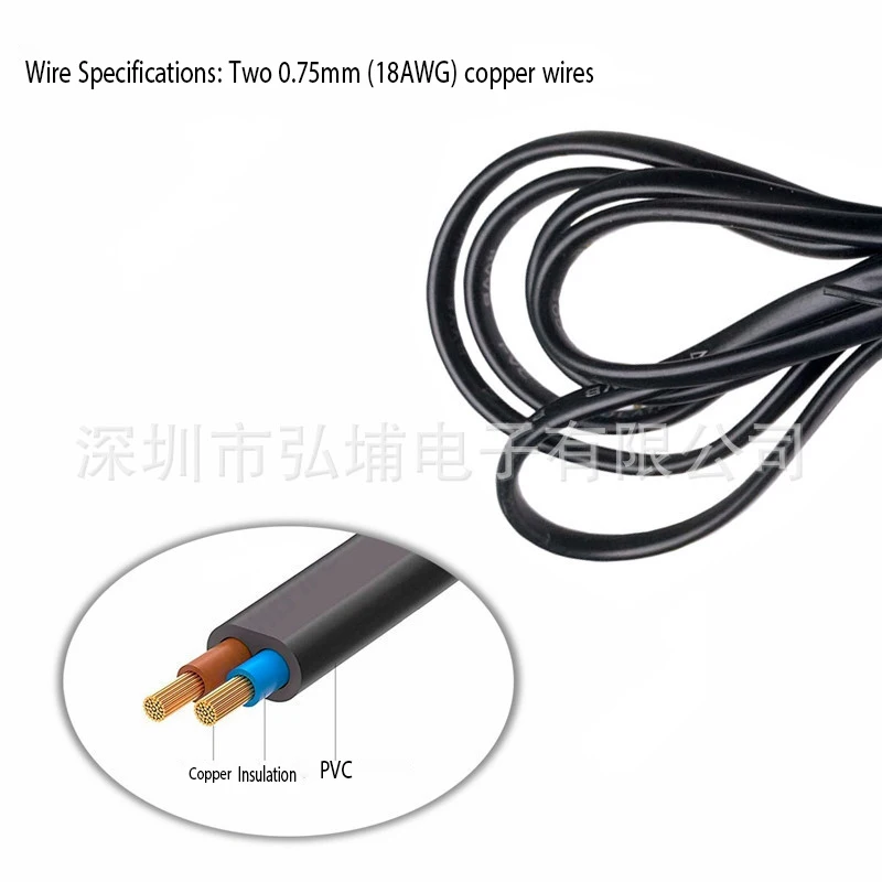 Universal Three-Prong AC Power Charging Cable - Brand New, 1.2M Length