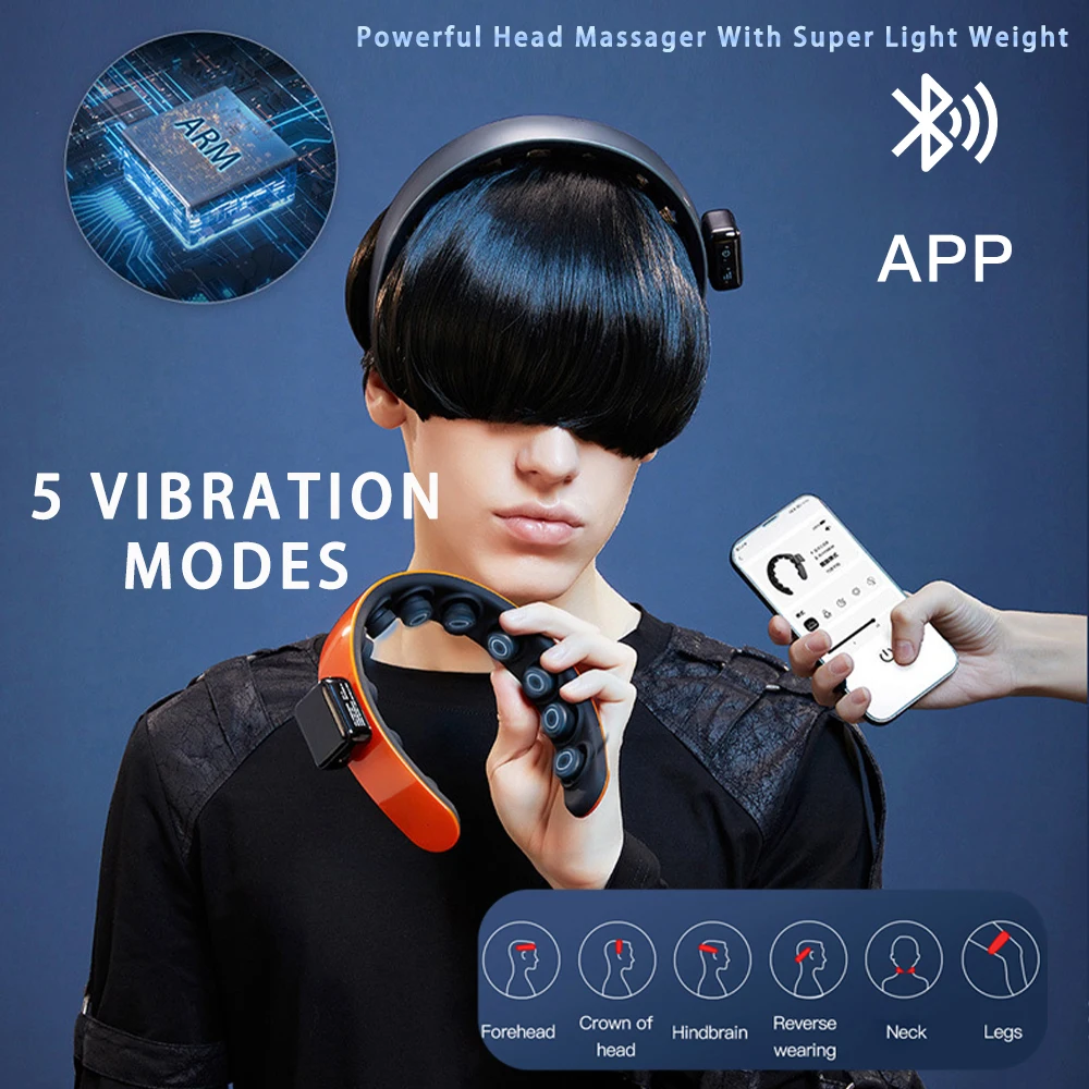 

Hair Hoop Head Neck Massager Portable Multi Function Massager Head Acupoint Massage Scalp Headache Pain Relief