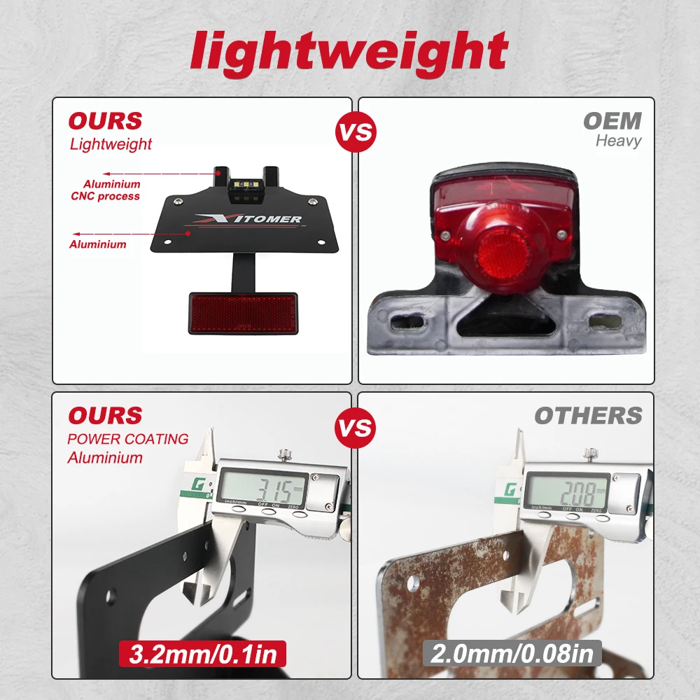 혼다 러커스/Zoomer NPS50 2003-2025 용 오토바이 라이센스 플레이트 홀더 후면 테일 라이트 브래킷 마운트 깔끔한 펜더 제거기