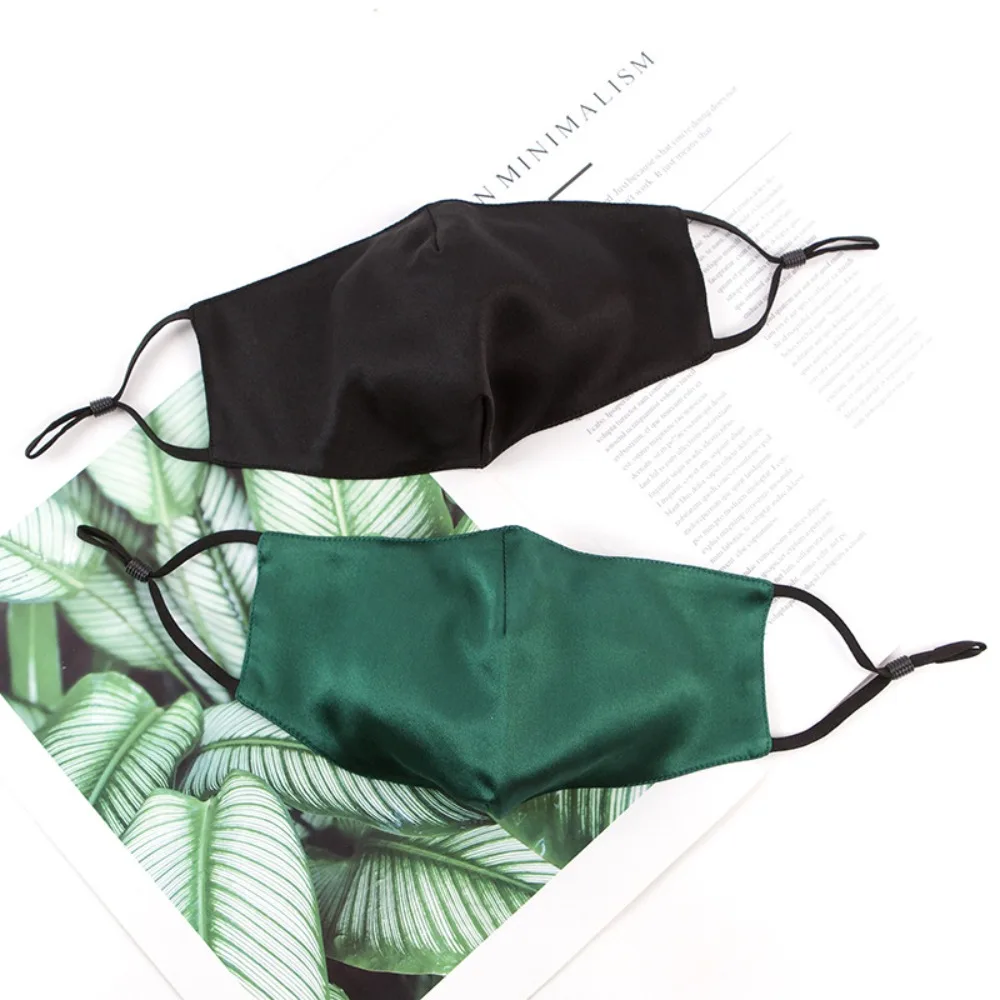 Natural Real Silk Mask Double Layer UV Protection Silk Mask Summer Breathable Face Mouth Masks Elegant Dustproof