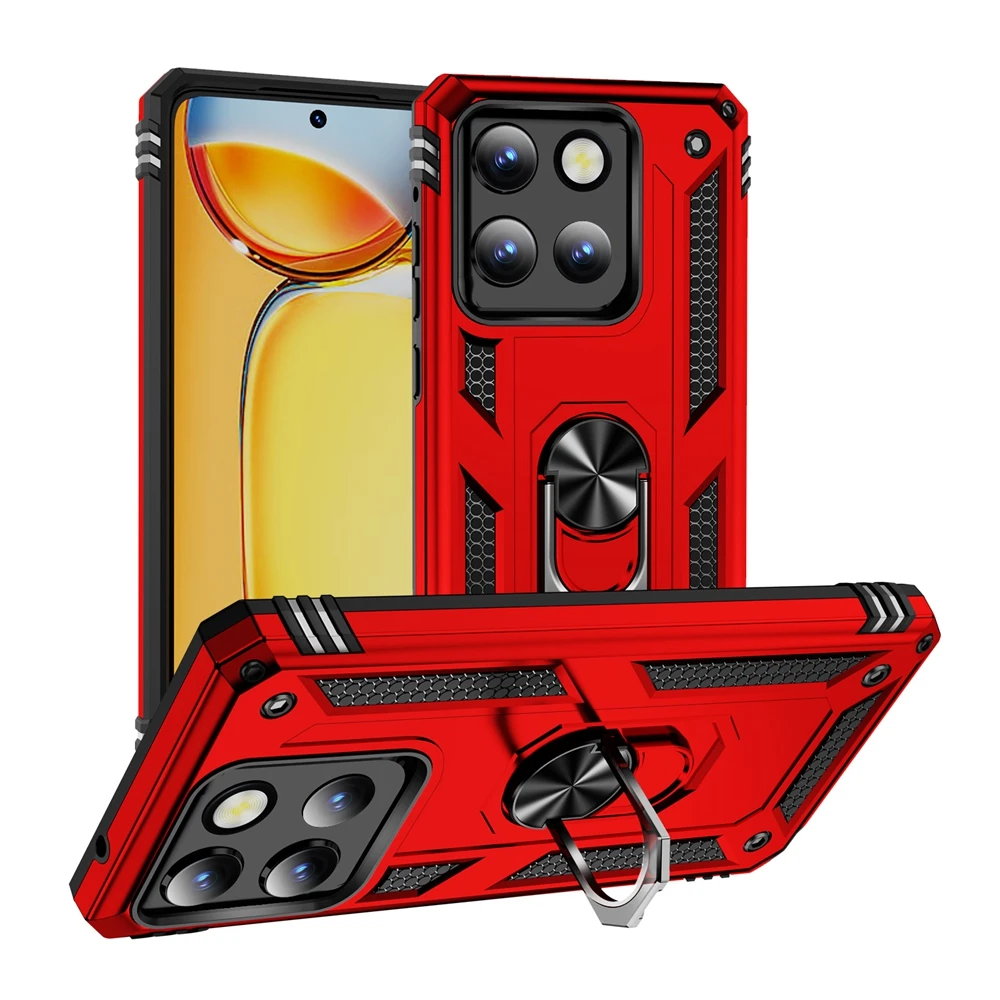 Durable Armor Phone Case with 360° Metal Ring Holder Cover