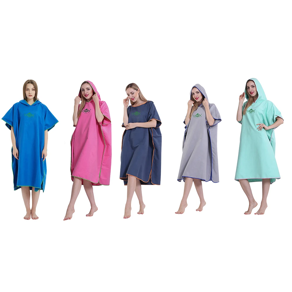 

Microfiber Fabric Hooded Beach Towel For Adults Quick Dry Swimming Pool Poncho Bath Towel With Cloak Bathrobe Fitness