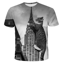 

2022New Cat T Shirt 3D Print Shirt Animal Graphic Tees Lovely Pattern Tops Kids Boys Girls Cute Cat Face Tee Funny Pet T-shirt