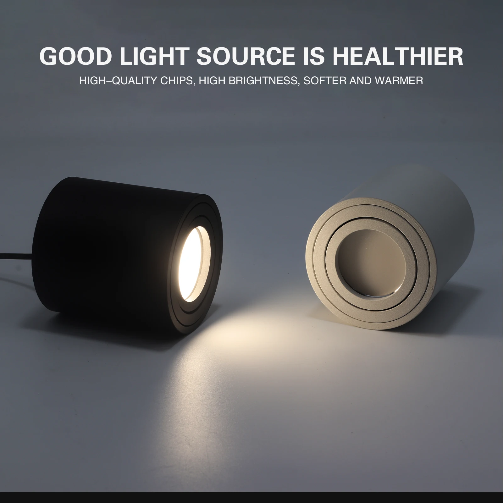 2pcs Spotlight GU10 Fitting Round LED Surface Mounted Ceiling Spot Light GU 10 Halogen Bulb Cylinder Down Lamp Fixture 220V