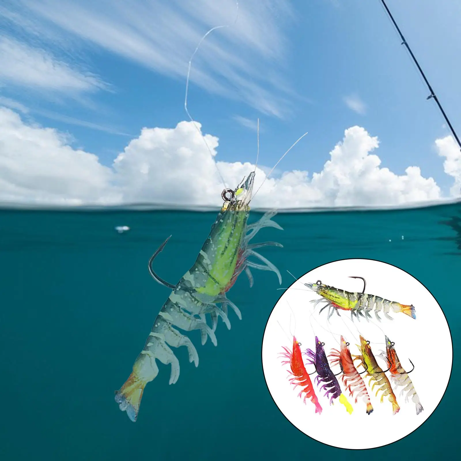 6x Fishing Baits Glow in Dark Weighted Artificial Crawfish Saltwater Fishing
