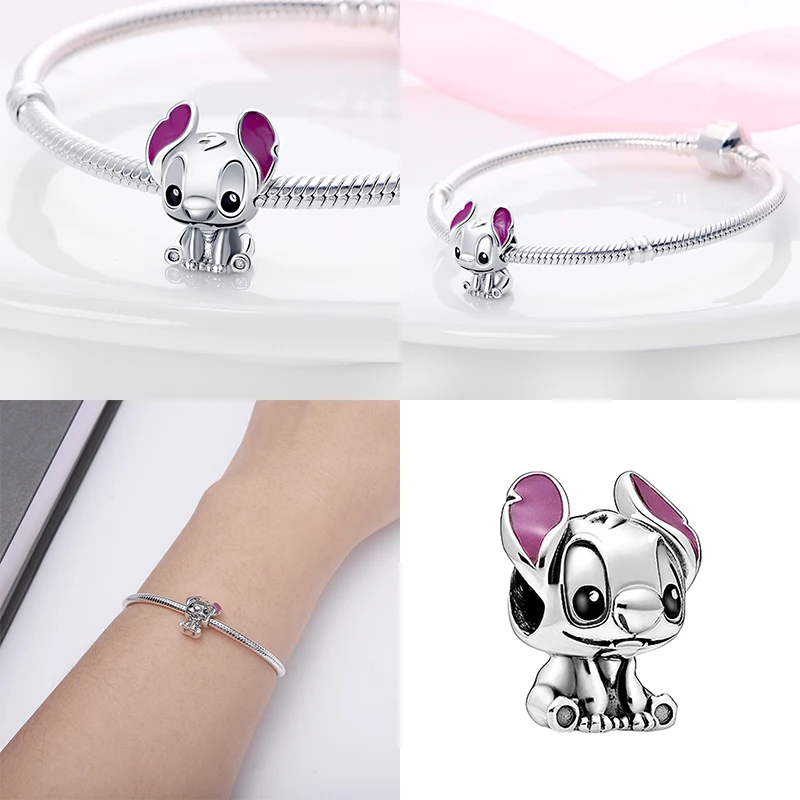 925 Sterling Silver Halloween Stitch Dumbo Princess Charms Bead Women Original 925 Bracelet DIY Jewelry Pendant Gift For DISNEYS