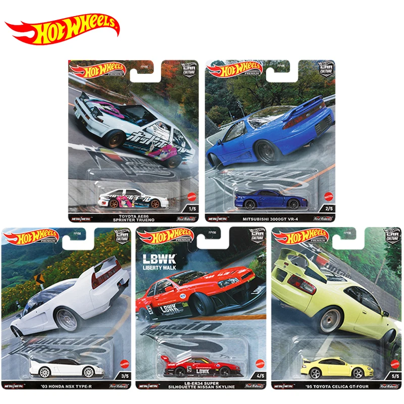 Original Hot Wheels Premium Car Culture Mountain Drifters Diecast 1:64 Voiture Toyota AE86  Honda Nsx Kid Boys Toys for Children
