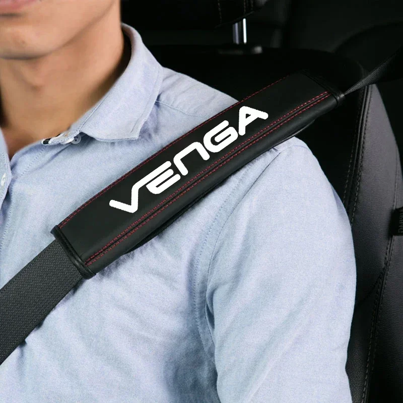 for Kia VENGA 2010 2012 1pc Cowhide Car Interior Seat Belt Protector Cover For Kia VENGA car Auto Accessories