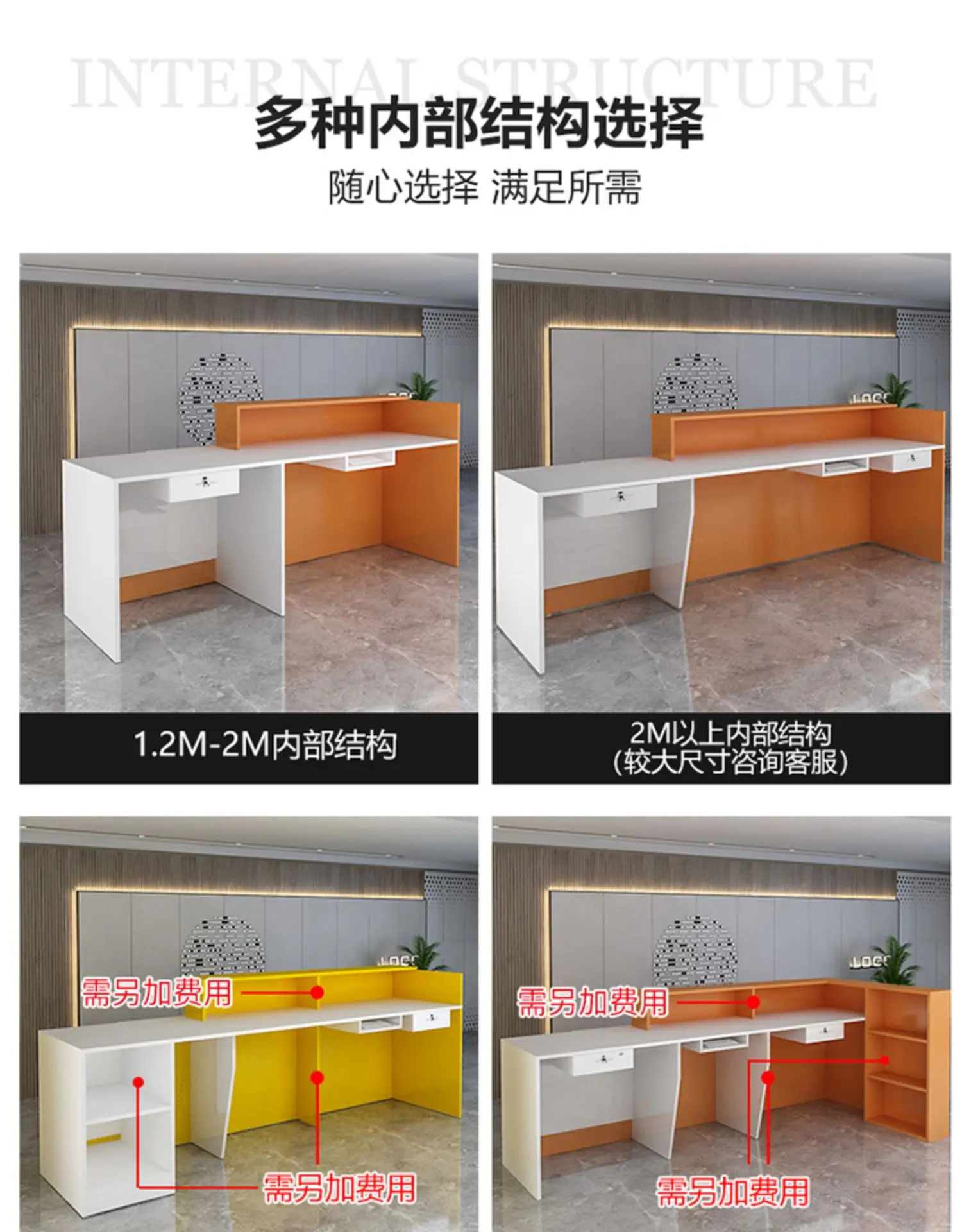 Description Picture 5 of itemDisplay Cabinet Reception Desk Tall Bar Counter Commercial Cashier Reception Desk Office Table Toonbank Winkel Furniture