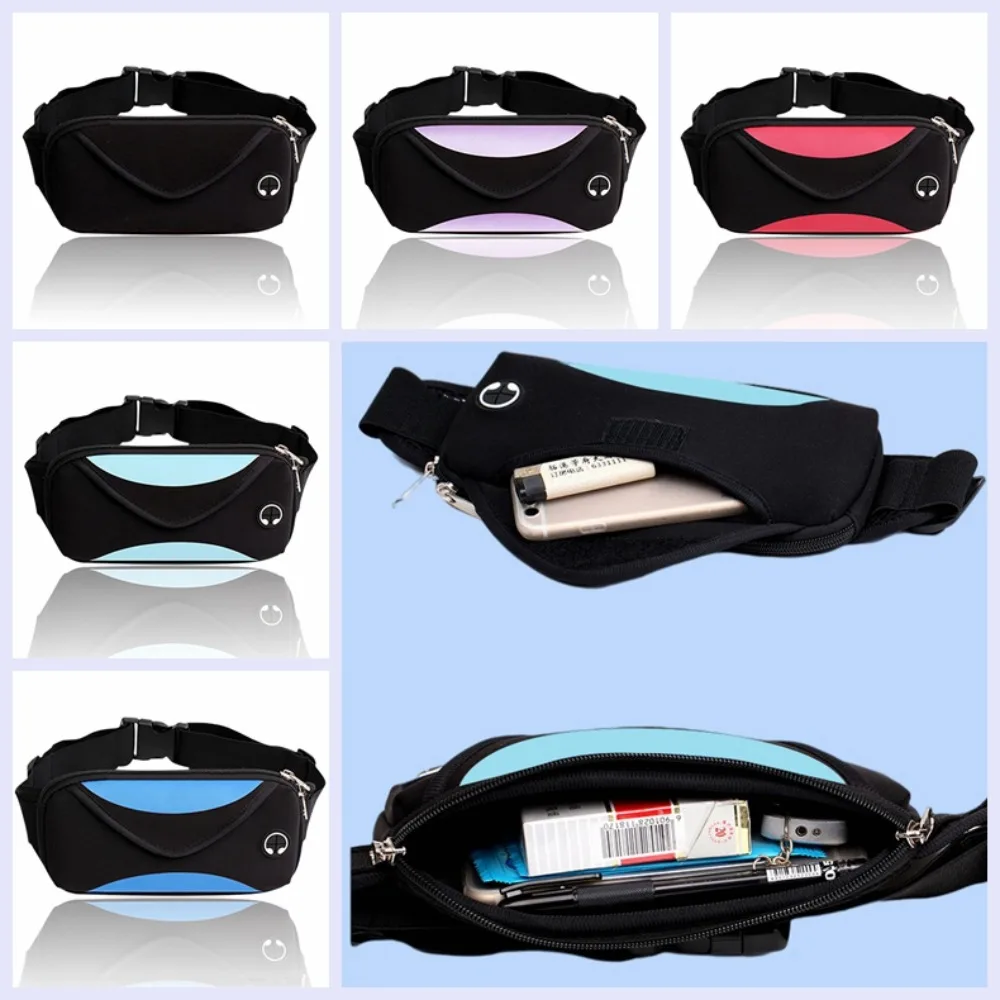 

6.5inch Running Belt Bag Jogging Pouch Fanny Pack Hollow Out Phone Belt Bag Multicolor Portable Belt Waist Pouch Sports