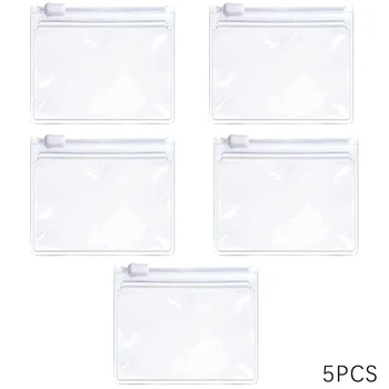 5 pezzi di sacchetti per pillole con cerniera, sacchetti per pillole riutilizzabili trasparenti, autosigillanti, organizer per medicinali da viaggio.