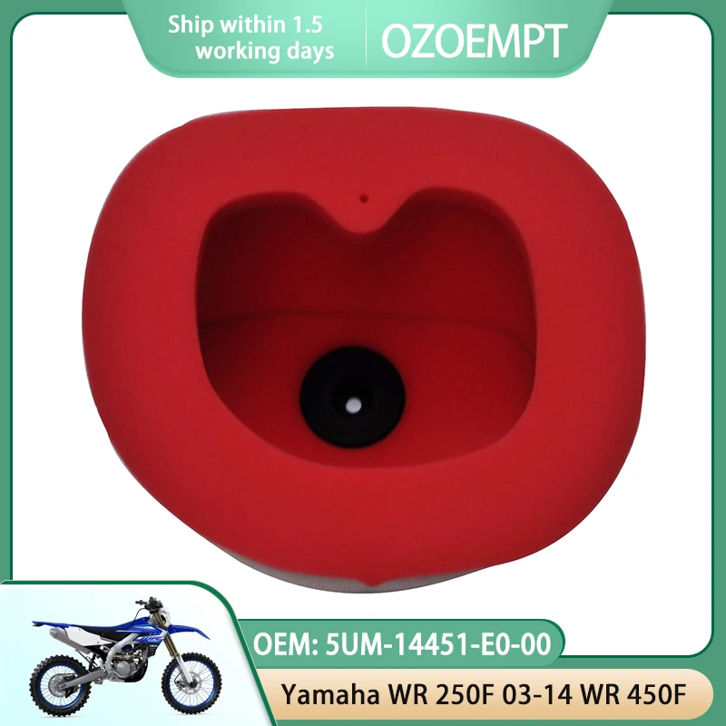 

OZOEMPT DUAL-LAYER FOAM Motorcycle Air Filter Apply to Yamaha WR 250F 03-14 WR 450F 03-15 OEM: 5UM-14451-E0-00