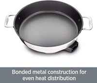 Electrics Stainless Steel and Nonstick Surface Skillet 7 Quart 1800 Watts Temp Control, Cookware, Pots and Pans, Oven, Broil, Di 2