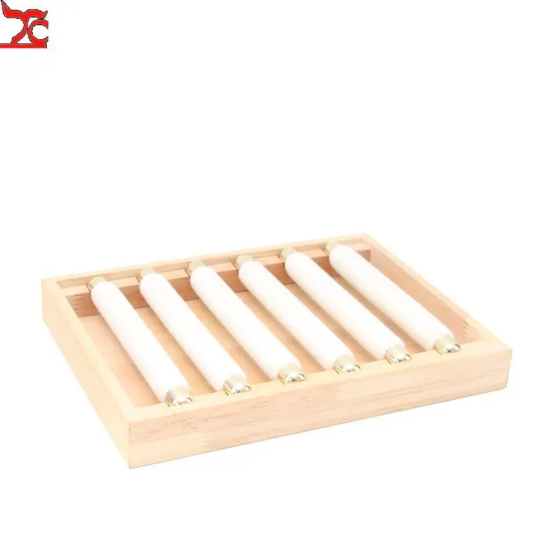 Removable Wooden Ring Display Tray with 6 Ring Sticks Jewelry Store Showcase Props Ring Holder Organizer