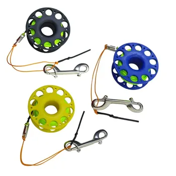 30M Scuba Diving Spool Finger Reel with Stainless Steel Double Ended Hook SMB Tech Snorkeling Equipment Cave Wreck Guide Line 1
